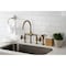 Kingston Brass KS2333RX Industrial Style Bridge Kitchen Faucet with Brass Sprayer, Antique Brass KS2333RX - alternate 3